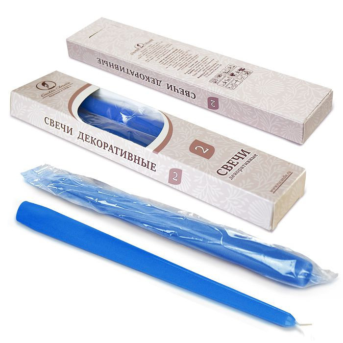 свеча античная 2 шт синяя