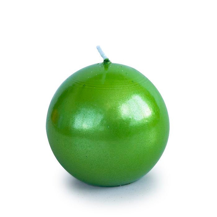 свеча шар 55 зеленый блеск