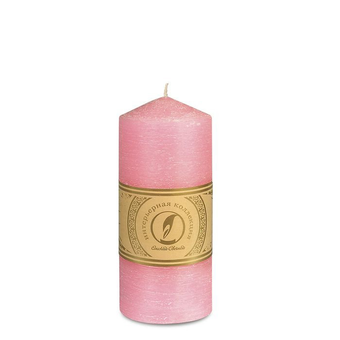 свеча цилиндр с конусом d70h150 розовый