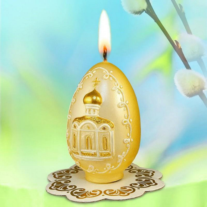 свеча Яйцо с церковью