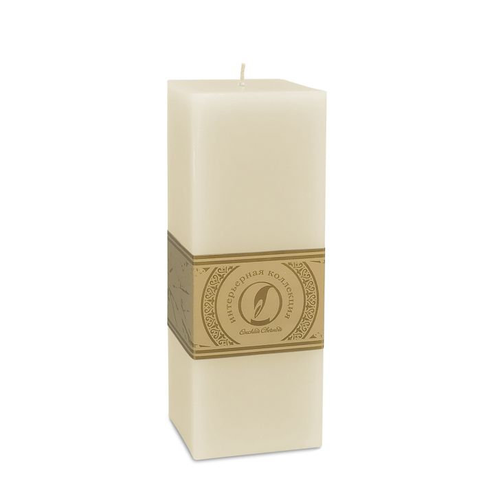 свеча квадратная призма 75х75х205 слоновая кость