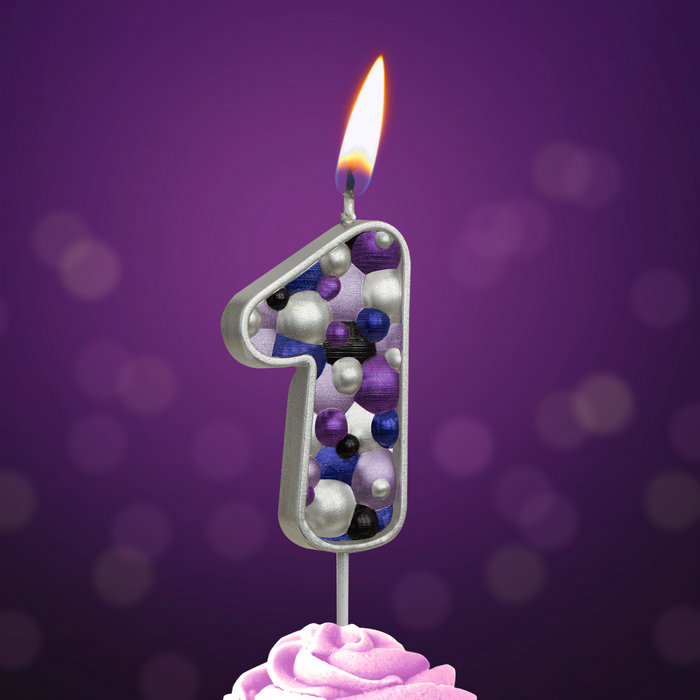 свеча тортовая "пузырьки" мал 1 серебро