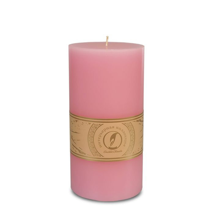 свеча цилиндр d100h205 розовый