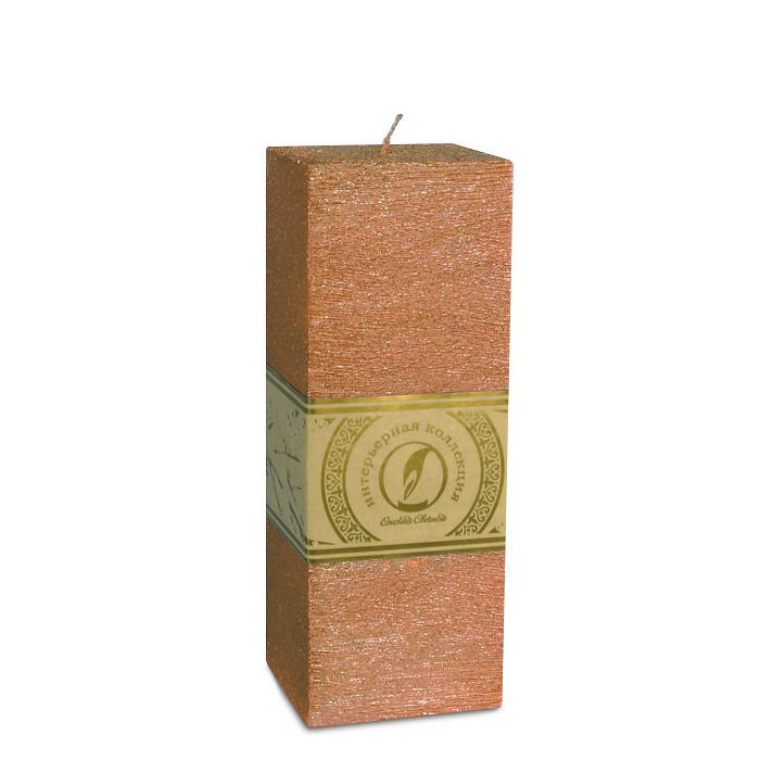 свеча квадратная призма 75х75х205 бронза