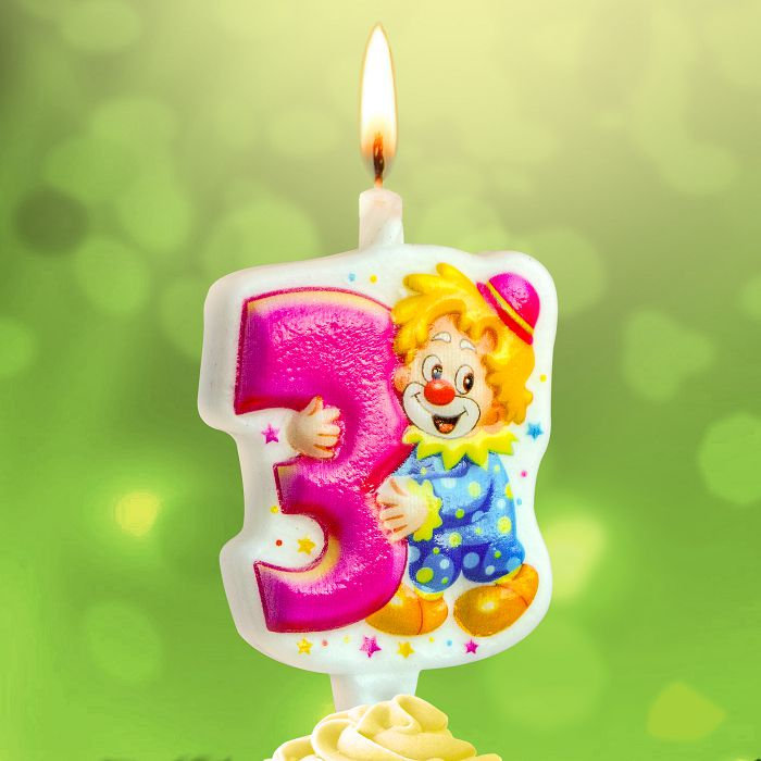 свеча тортовая 3 "клоун"