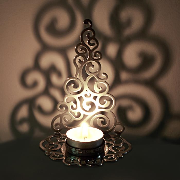 подсвечник "елка гламурная" цвет хром