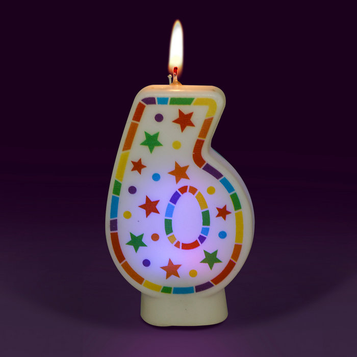 свеча цифра 6 светодиодная