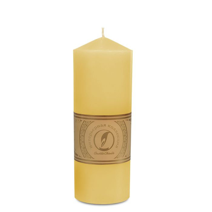 свеча цилиндр с конусом d70h200 желтый