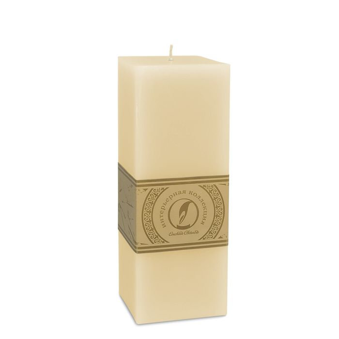 свеча квадратная призма 75х75х205 кремовый