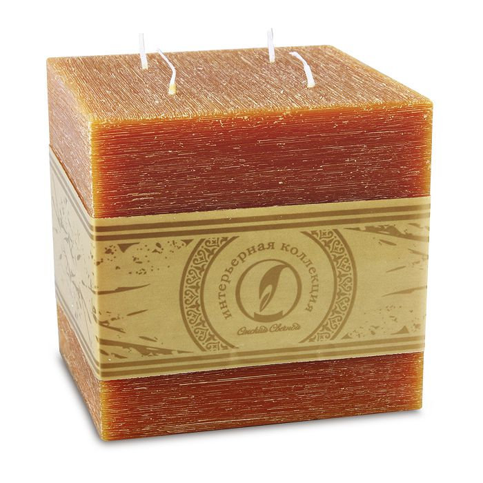 свеча куб 125 4 фитиля коричневый