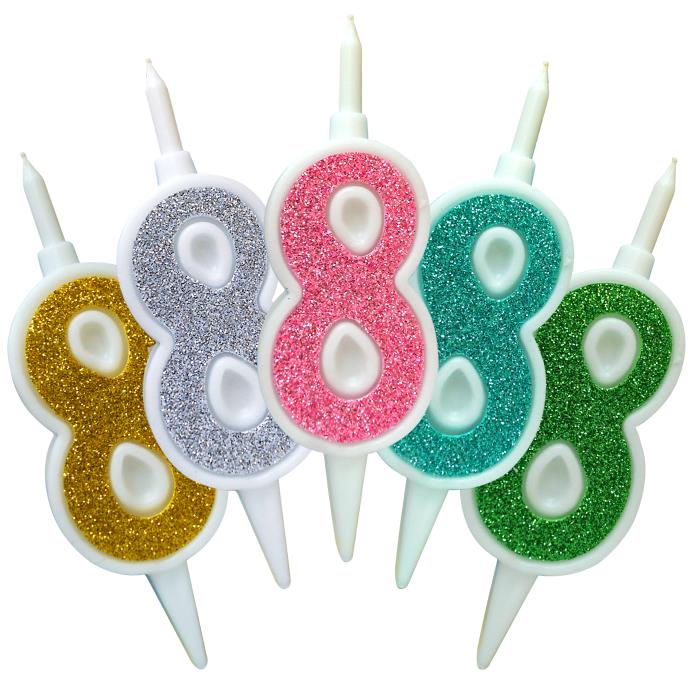 свеча тортовая 8 "суперблеск" микс