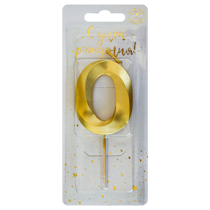 свеча тортовая на шпажке 0 "Золотые витые"