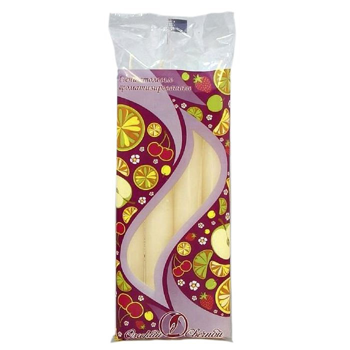 свеча столовая арома 40 гр персик 4 шт