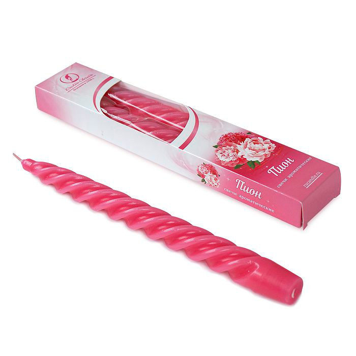 свеча витая 2 шт арома "пион"