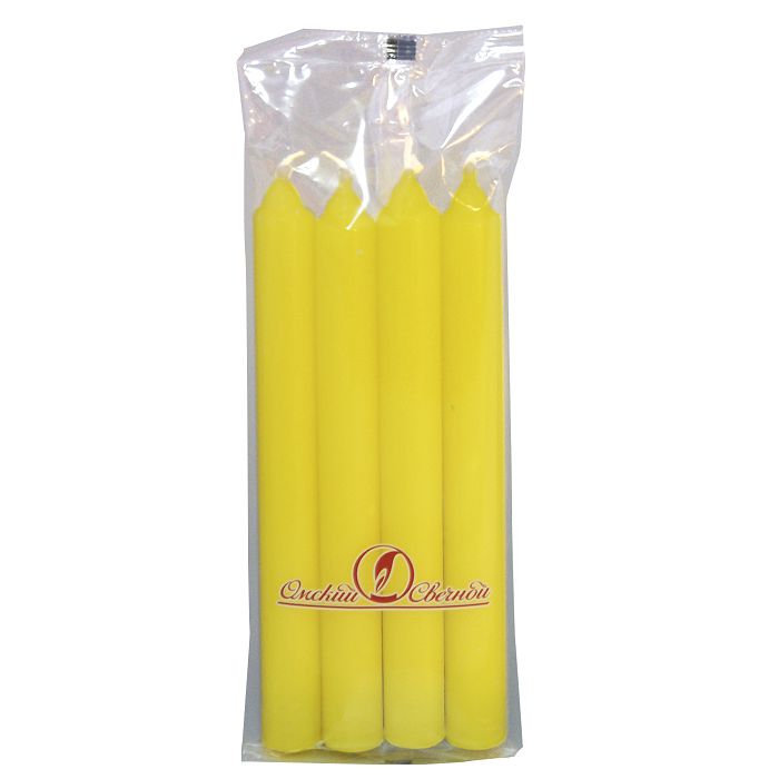 свеча столовая 40 гр желтая 4 шт