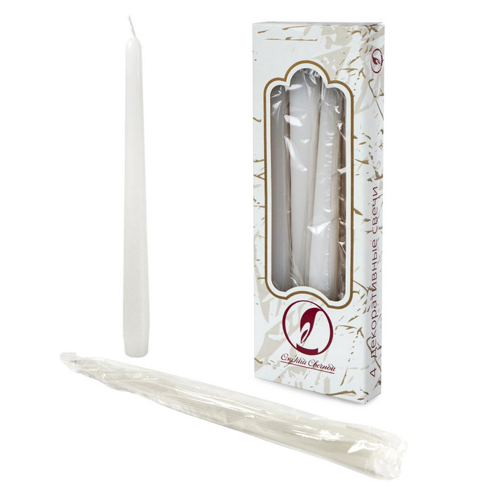 свеча античная 4 шт белая