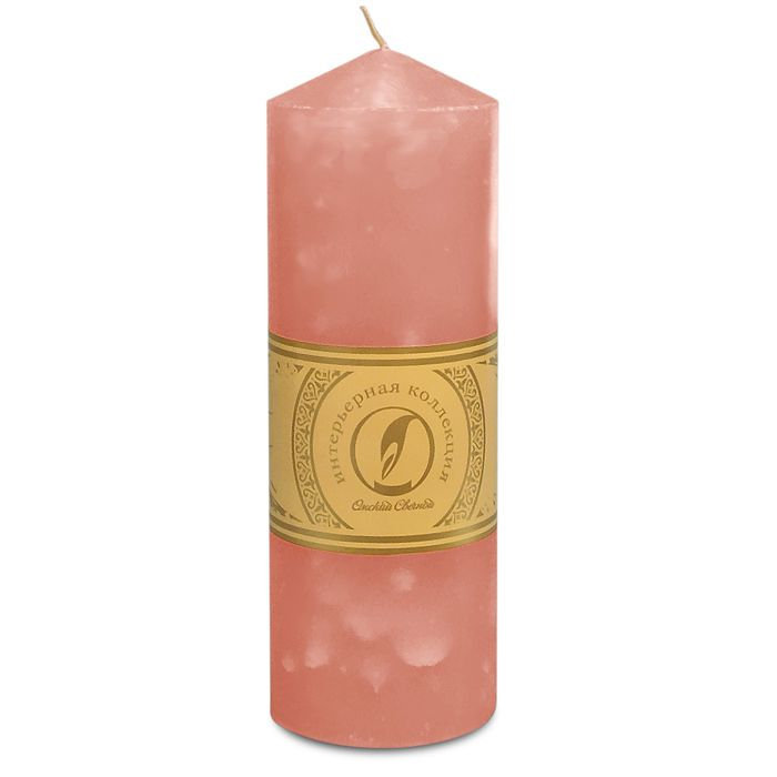 свеча цилиндр с конусом d70h200 розовый