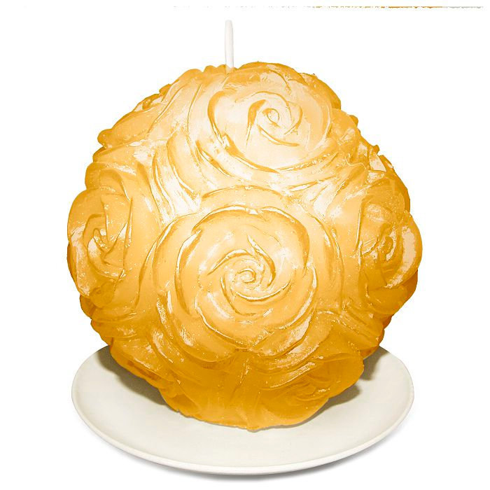 свеча шар в розах золото