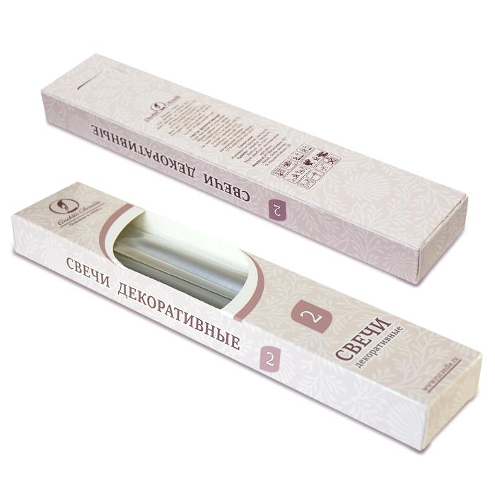 свеча античная 2 шт серебряная