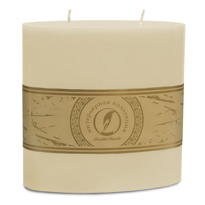 свеча овальная призма 150х75х150 2 фитиля слоновая кость
