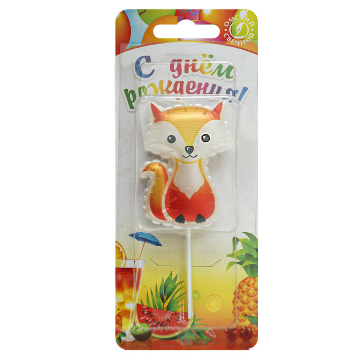 свеча тортовая на шпажке  лисичка