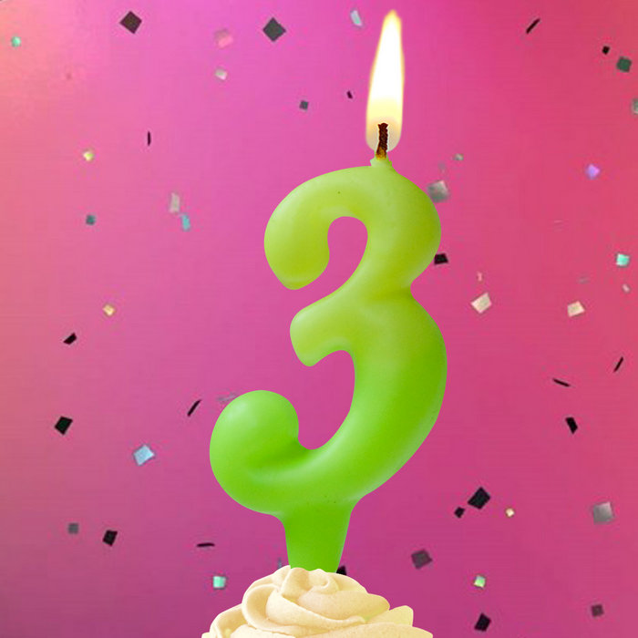 свеча тортовая люминесцентная 3