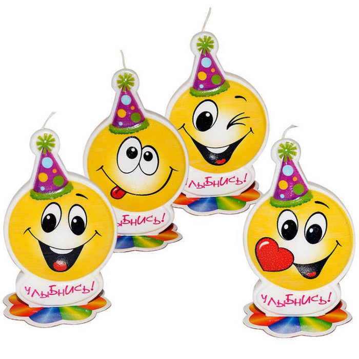 свеча "смайлик в колпаке с улыбкой"