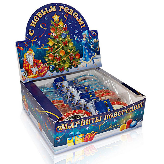 магнит овальный новогодний микс