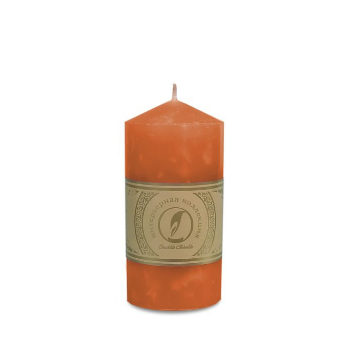 свеча цилиндр с конусом d70h127 облепиховый