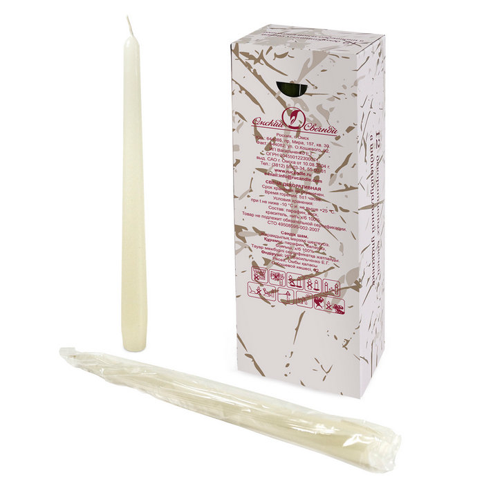 свеча античная 12 шт слоновая кость