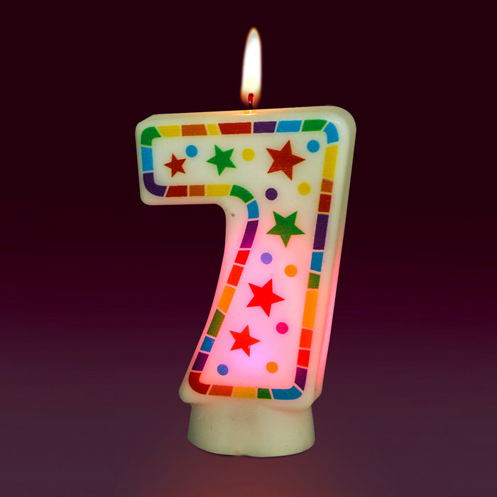 свеча цифра 7 светодиодная