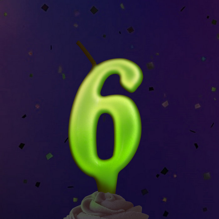 свеча тортовая люминесцентная 6