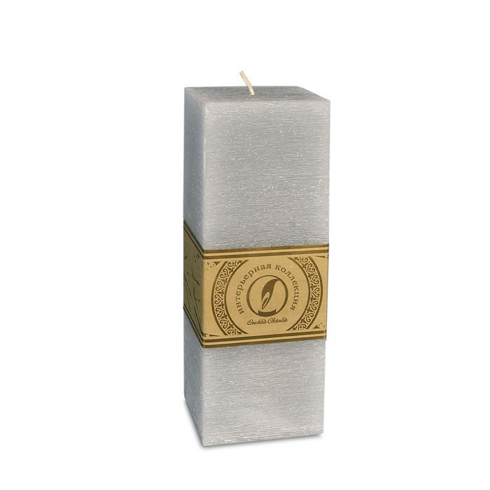 свеча квадратная призма 75х75х205 дымчато-голубой