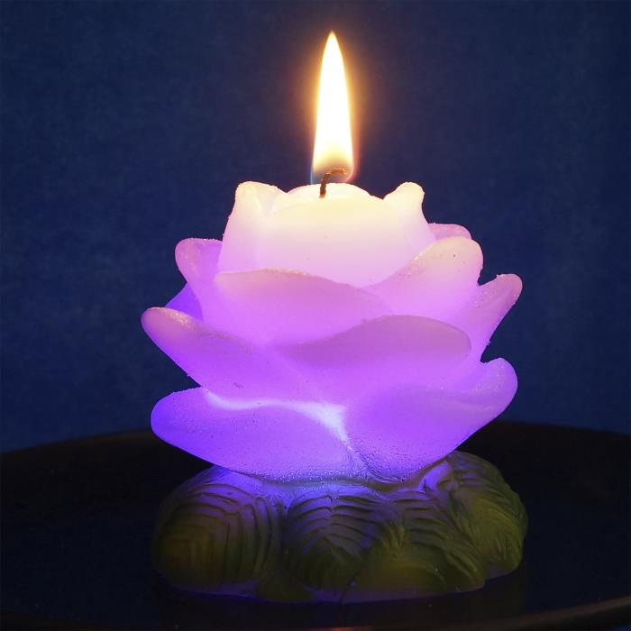 свеча мигающая  Роза малая ароматиз.