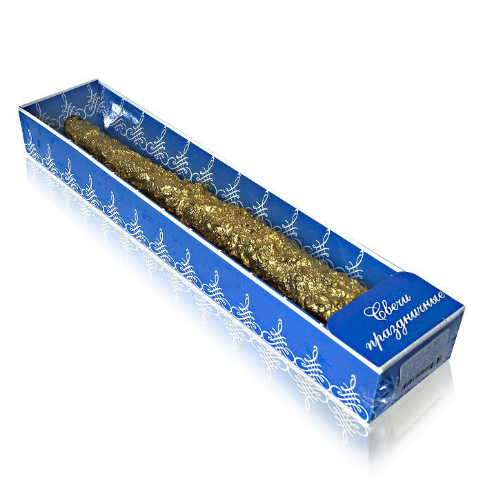 свеча античная Снежная золотая