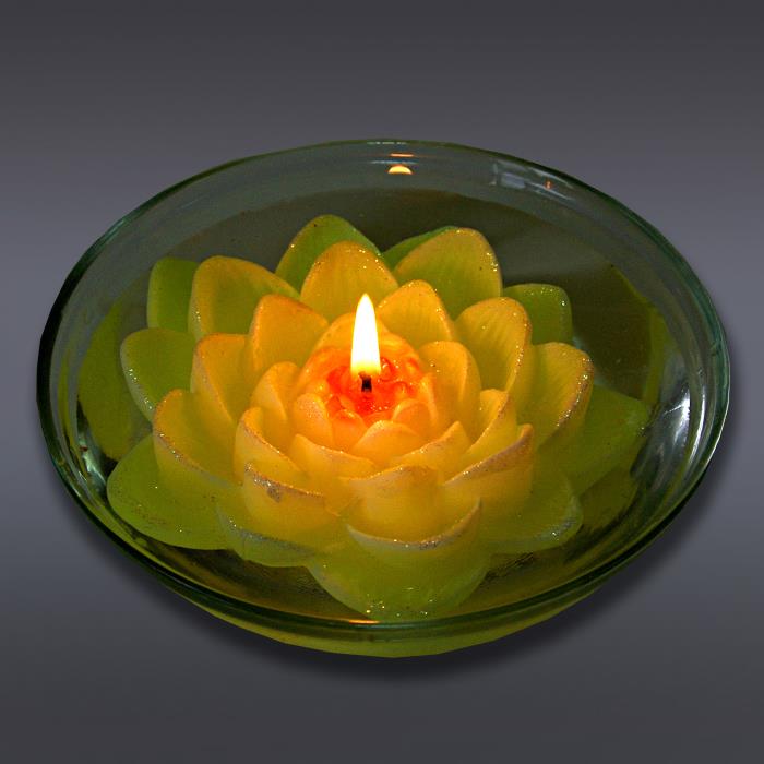 свеча плавающая лилия желтая