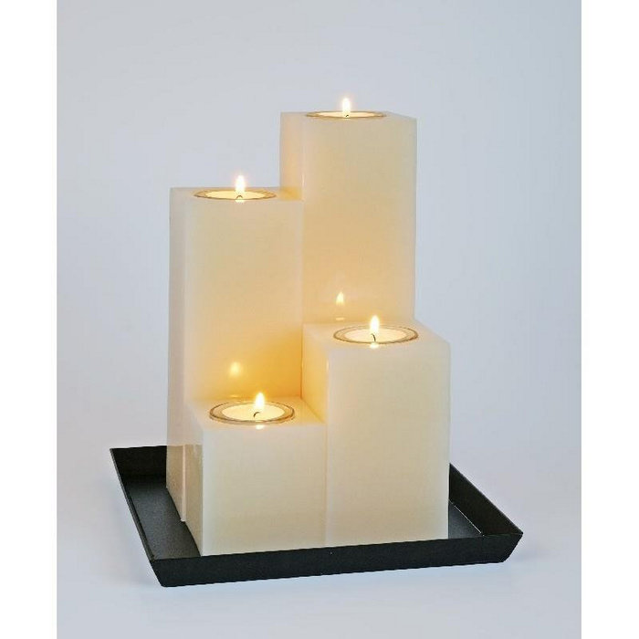 свечи квадратная композиция кремовая