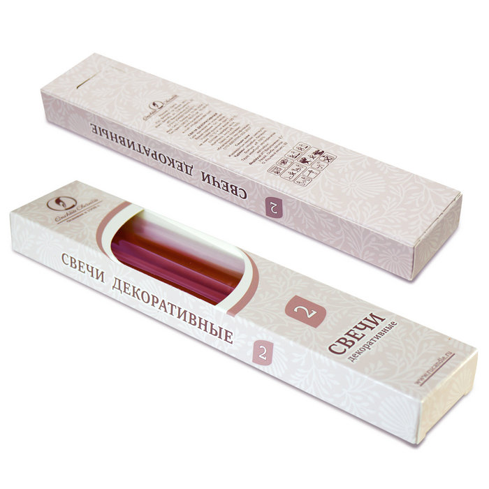 свеча античная 2 шт бордо металлик