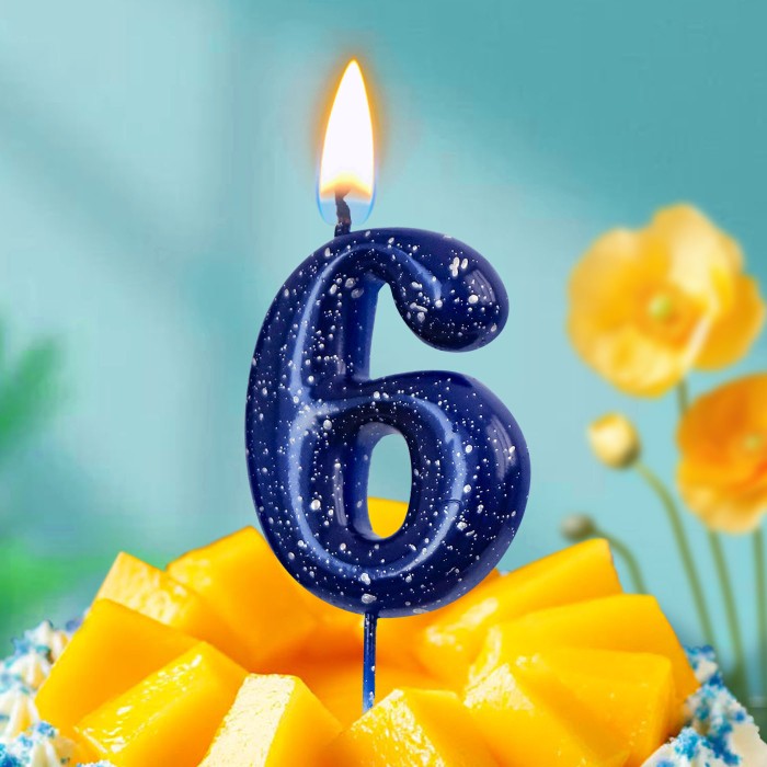 свечи цифры "звездное небо" 6