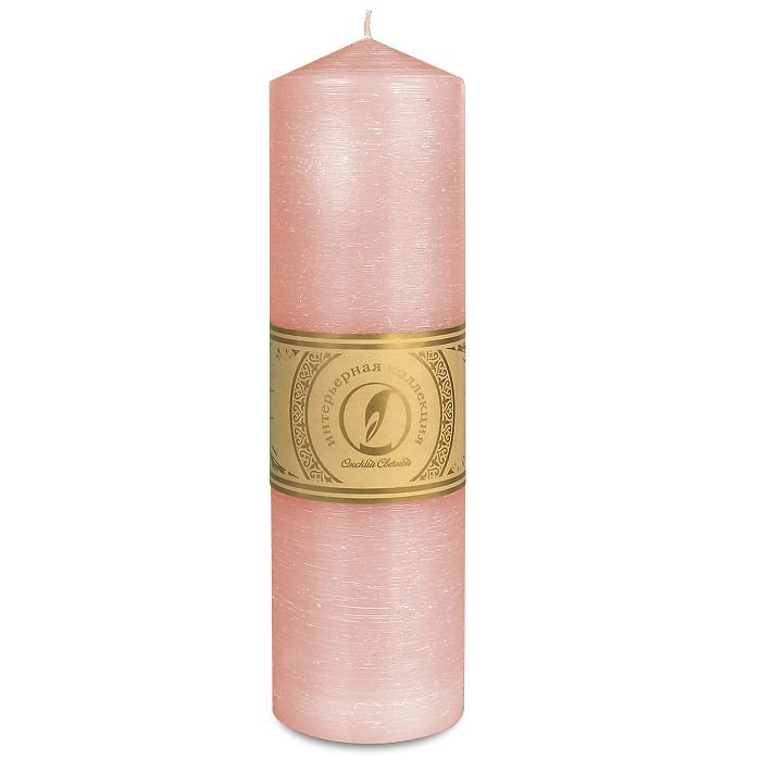 свеча цилиндр с конусом d70h250 розовый