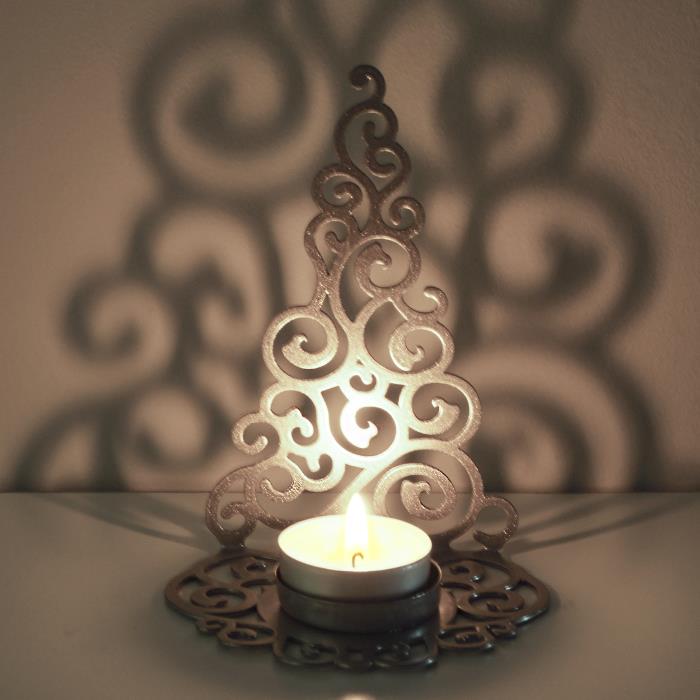 подсвечник "елка гламурная" цвет серебро