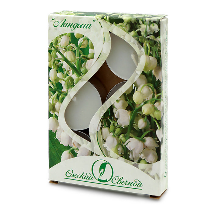 свеча свеча в алюминиевой гильзе  (12 гр ароматизированная 6 шт/уп ландыш)