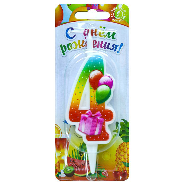свеча тортовая "С подарком" 4