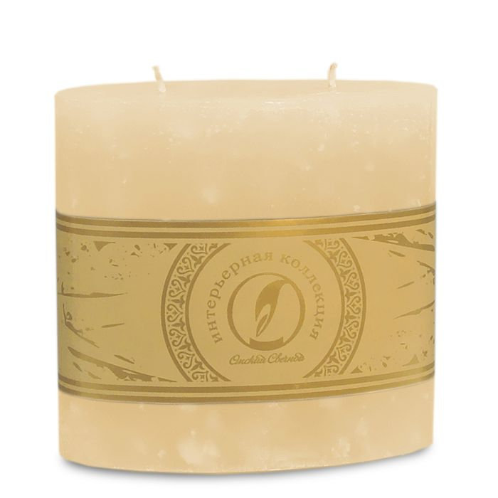 свеча овальная призма 125х63х125 2 фитиля кремовый