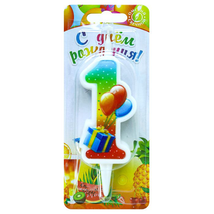 свеча тортовая "С подарком" 1