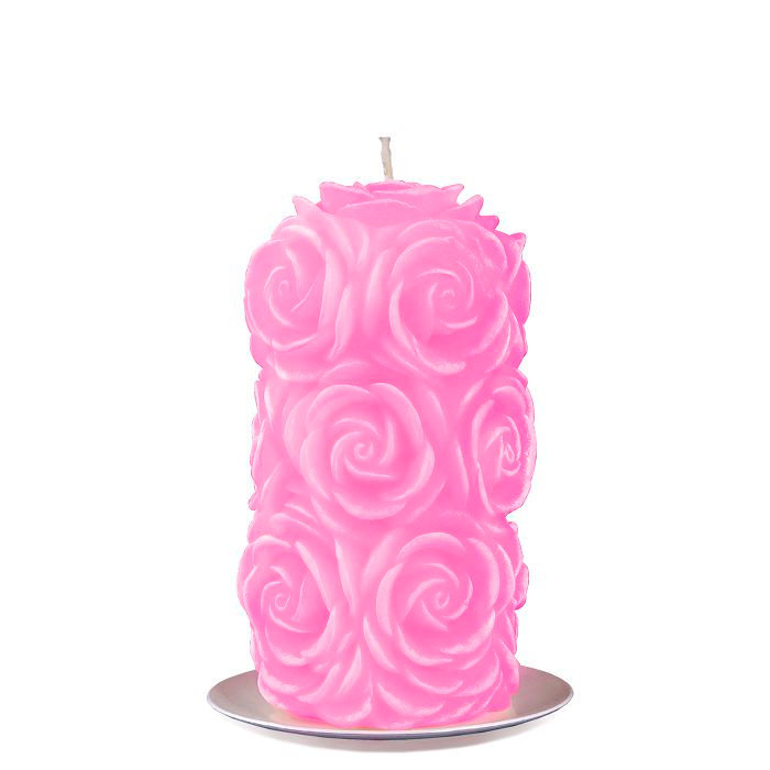 свеча пенек "В Розах" розовый