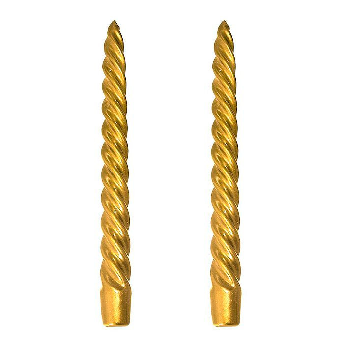 свеча витая 2 шт золотая