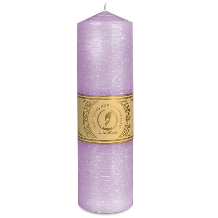 свеча цилиндр с конусом d70h250 сиреневый