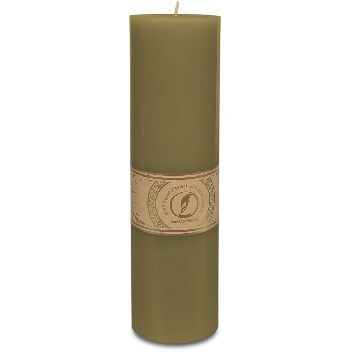 свеча цилиндр d80h305 оливковый