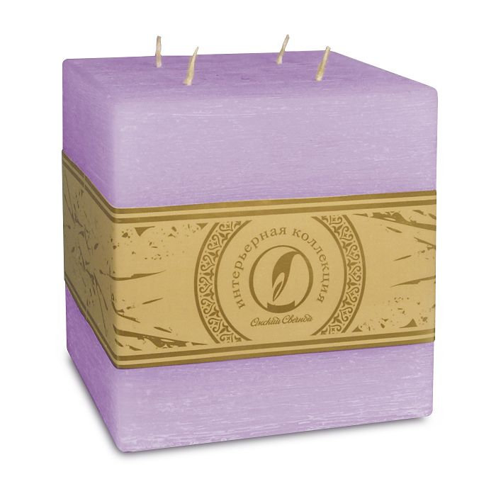 свеча куб 125 4 фитиля сиреневый